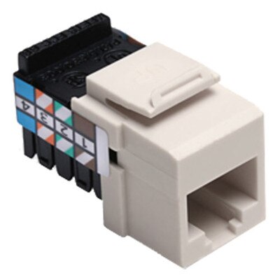Leviton QuickPort Voice-Grade RJ45 Snap-In Connector, Light Almond